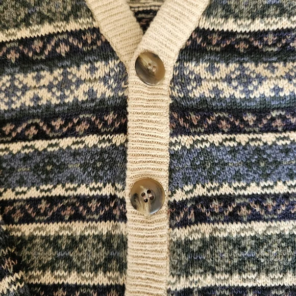 Vtg Blake&Manley Fair Isle Knit Button Front Cardigan Sweater L Eclectic Grandpa - Picture 6 of 9
